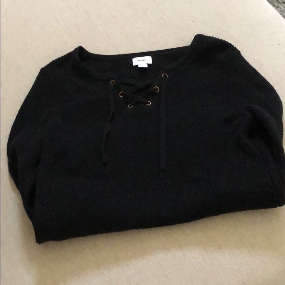 Old Navy lace up Knit Sweater